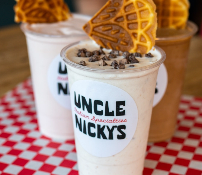 Close-up of a frozen sweet drink from Uncle Nicky's an Austin Italian restaurant.